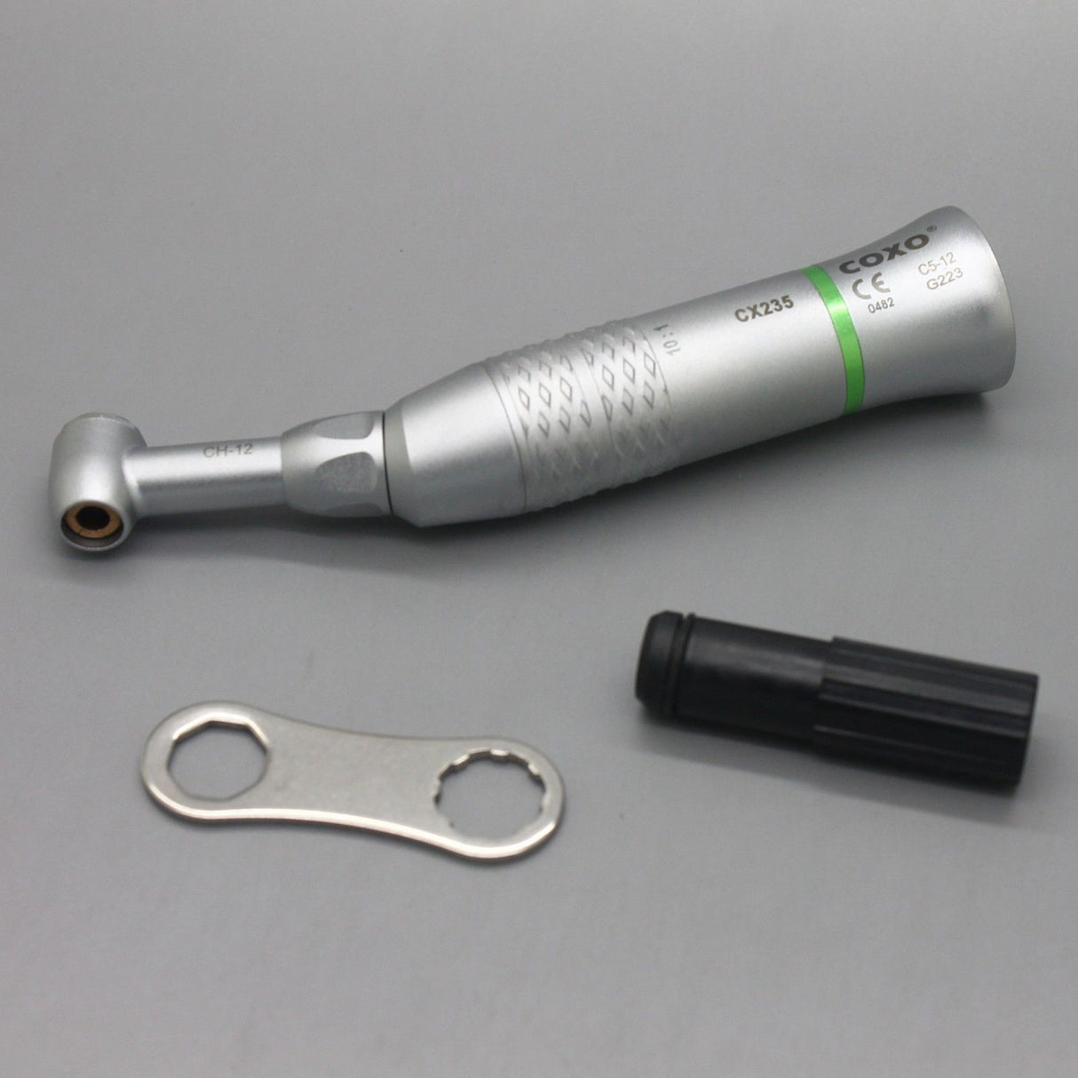 人気】COXO®CX235C5-12 減速10:1歯科キツツキ コントラ|外部注水・90°往復運動・プッシュボタンチャック|歯科エンド用コントラアングル