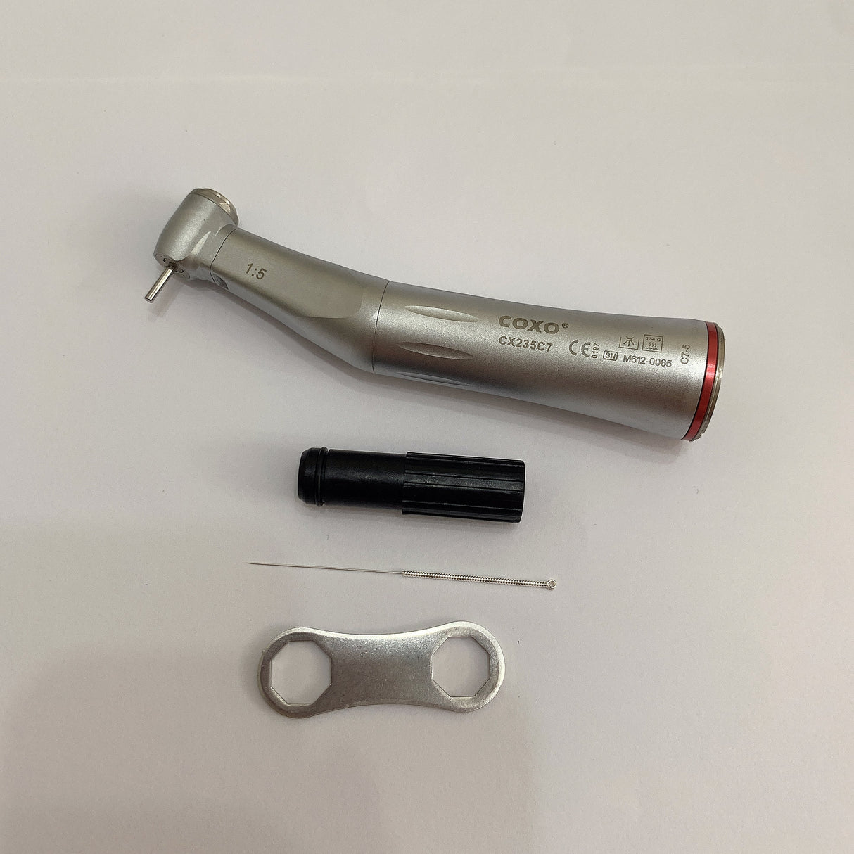 人気 5本入COXO®CX235C7-5 5倍速コントラアングル(ライト付)| 4点注水/逆流防止機能搭載 | チタン製 滅菌対応 歯科ハンドピース