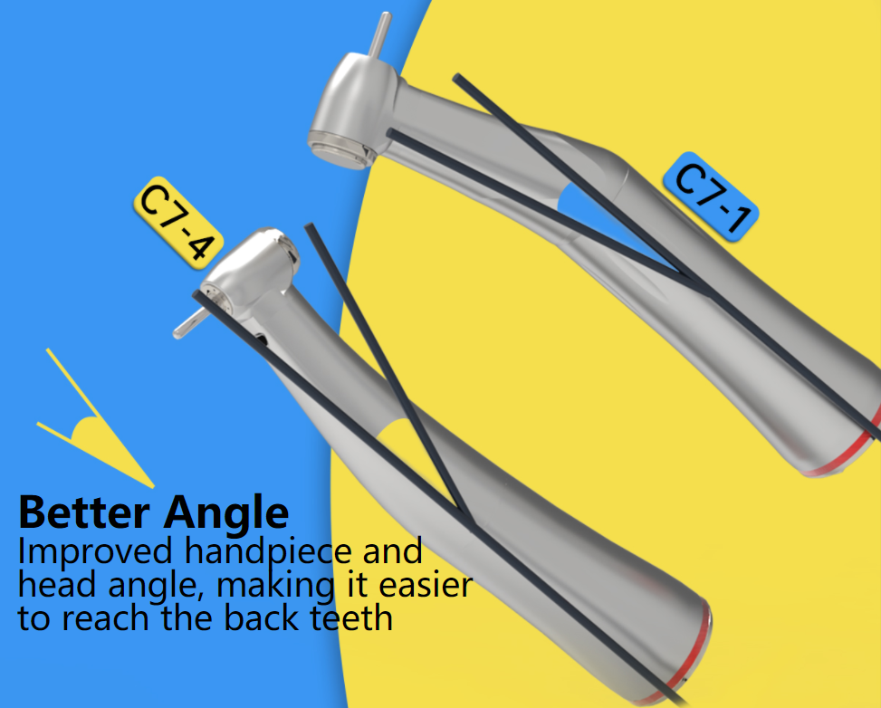 COXO®CX235C7-4 5倍速コントラアングル | 衛生孔設計+ミニヘッド | 防逆流/4点注水 歯科用ハンドピース
